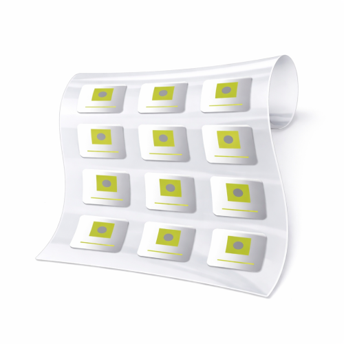 Obdélníkové samolepky na transparentní fólii