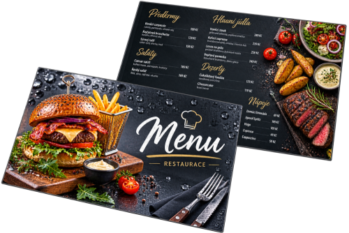 Tisk menu na odolný syntetický papír