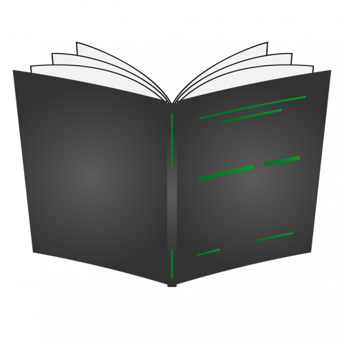 Pevná knižní vazba A4 - základní barvy - Barva desek: Černá, Barva potisku: Zelená