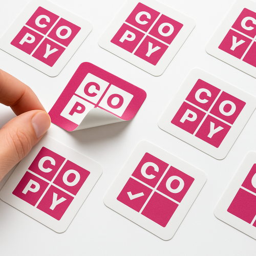 Samolepky bez lepidla - předřezané na archu