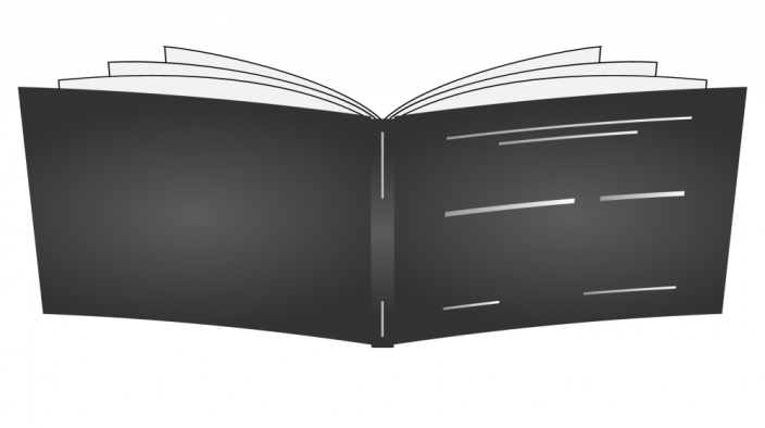 Pevná knižní vazba A3 - na šířku - Barva desek: Černá, Barva potisku: Stříbrná