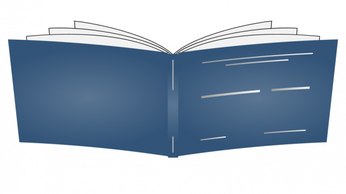 Pevná knižní vazba A3 - na šířku - Barva desek: Modrá, Barva potisku: Stříbrná