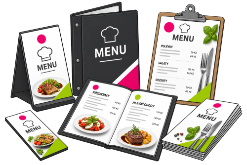 Jídelní lístky pro restaurace, bistra a kavárny