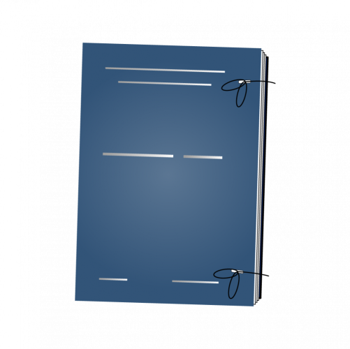 Spisové desky s tkanicí - Barva desek: Modrá, Barva potisku: Stříbrná