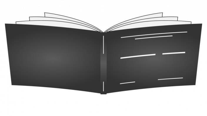 Pevná knižní vazba A3 - na šířku - Barva desek: Černá, Barva potisku: Bílá