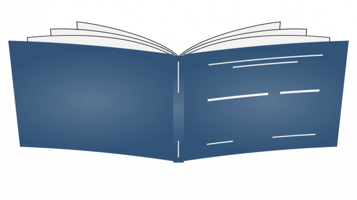 Pevná knižní vazba A3 - na šířku - Barva desek: Modrá, Barva potisku: Bílá