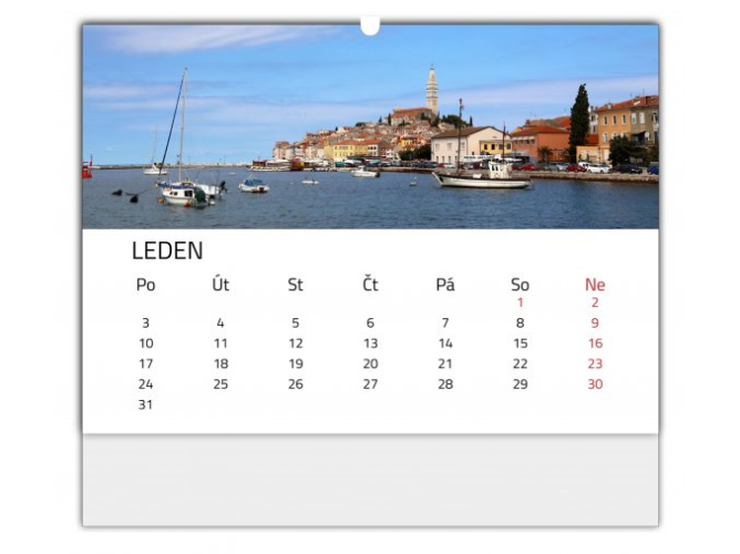 Nástěnný kalendář - Formát Kalendáře: A4 - na šířku, Zvolte motiv: Motiv 1 - světlý
