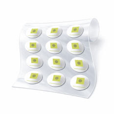 Kulaté samolepky na transparentní fólii