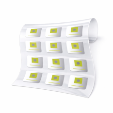 Obdélníkové samolepky na transparentní fólii